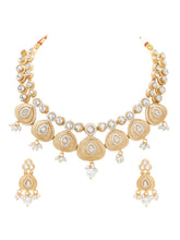 Gold Plated Regal Teardrop Kundan Set