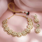 Gold Plated Floral Halo Kundan Necklace Set