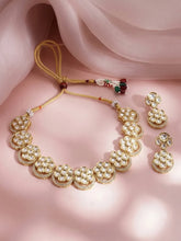 Gold Plated Floral Halo Kundan Necklace Set