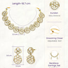 Gold Plated Floral Halo Kundan Necklace Set