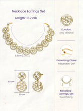 Gold Plated Floral Halo Kundan Necklace Set