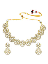 Gold Plated Floral Halo Kundan Necklace Set