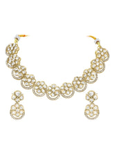Gold Plated Floral Halo Kundan Necklace Set