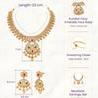 Gold Plated Kundan Leaf Medallion Set