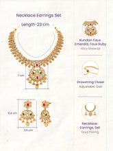 Gold Plated Kundan Leaf Medallion Set