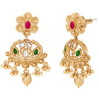 Gold Plated Kundan Leaf Medallion Set