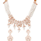 Gold Plated Pearl Drop Kundan Necklace Set