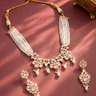 Gold Plated Pearl Drop Kundan Necklace Set