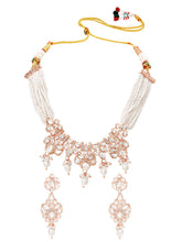 Gold Plated Pearl Drop Kundan Necklace Set
