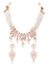 Gold Plated Pearl Drop Kundan Necklace Set