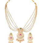 Gold Plated Kundan Multi Chain Necklace Set