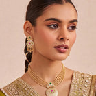 Gold Plated Kundan Multi Chain Necklace Set