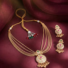 Gold Plated Kundan Multi Chain Necklace Set