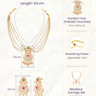 Gold Plated Kundan Multi Chain Necklace Set