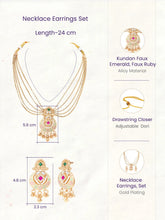 Gold Plated Kundan Multi Chain Necklace Set
