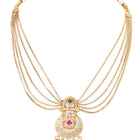 Gold Plated Kundan Multi Chain Necklace Set