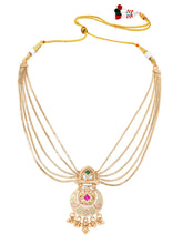 Gold Plated Kundan Multi Chain Necklace Set
