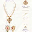 Gold Plated Floral Kundan Pearl Necklace Set