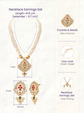 Gold Plated Floral Kundan Pearl Necklace Set