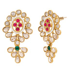Gold Plated Floral Kundan Pearl Necklace Set