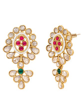 Gold Plated Floral Kundan Pearl Necklace Set