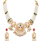 Gold Plated Peacock Pearl Necklace Set
