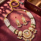 Gold Plated Peacock Pearl Necklace Set