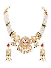 Gold Plated Peacock Pearl Necklace Set