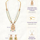 Gold Plated Regal Lotus Pearl Necklace Set