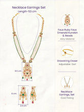 Gold Plated Regal Lotus Pearl Necklace Set