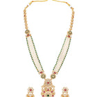 Gold Plated Regal Lotus Pearl Necklace Set