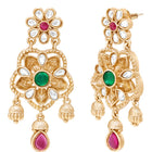 Gold Plated Regal Lotus Pearl Necklace Set