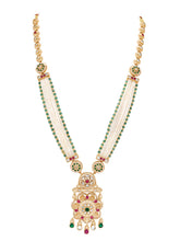 Gold Plated Regal Lotus Pearl Necklace Set