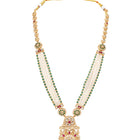 Gold Plated Regal Lotus Pearl Necklace Set