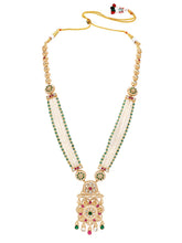 Gold Plated Regal Lotus Pearl Necklace Set