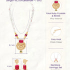 Gold Plated Ruby Pearl Kundan Necklace Set