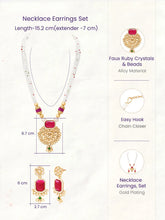 Gold Plated Ruby Pearl Kundan Necklace Set