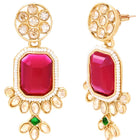 Gold Plated Ruby Pearl Kundan Necklace Set