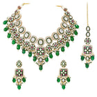 Gold Plated Kundan Bead Necklace Set for Women
