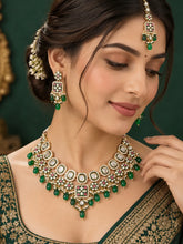 Gold Plated Kundan Bead Necklace Set for Women