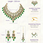 Gold Plated Kundan Bead Necklace Set for Women