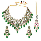 Gold Plated Kundan Bead Necklace Set for Women