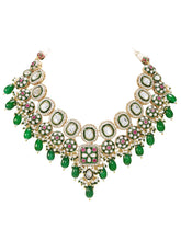 Gold Plated Kundan Bead Necklace Set for Women