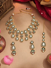 Gold Plated Kundan Meenakari Necklace Set
