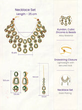 Gold Plated Kundan Meenakari Necklace Set
