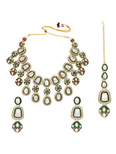 Gold Plated Kundan Meenakari Necklace Set