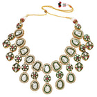 Gold Plated Kundan Meenakari Necklace Set
