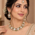 Gold Plated Pearl Kundan Necklace for Women