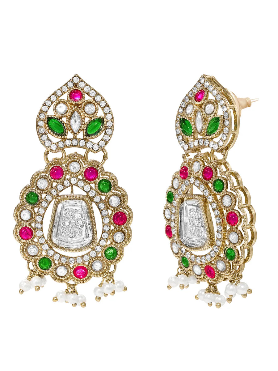 Gold Plated Pearl Kundan Necklace for Women