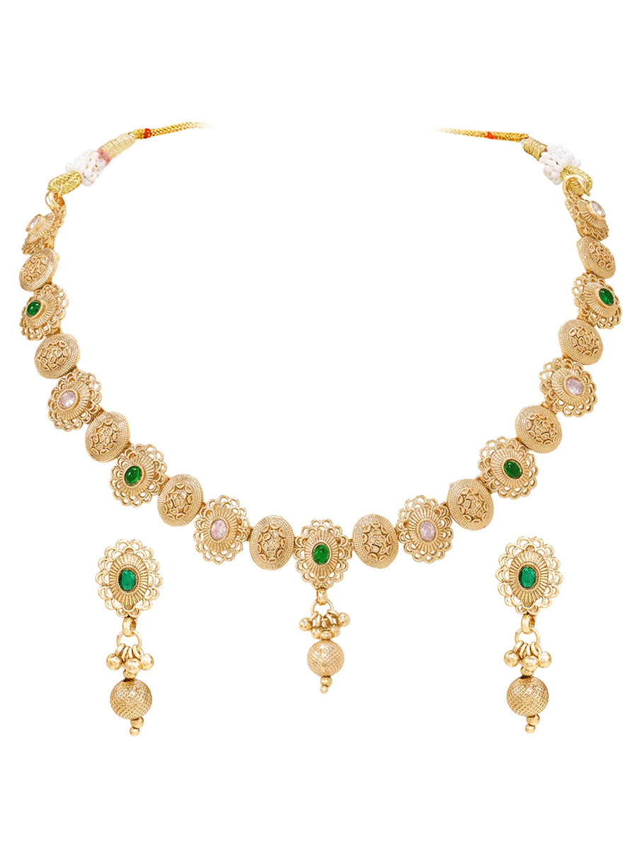 Gold Plated Antique Necklace Set for Women